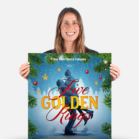 FIVE GOLDEN RINGS: A Greeting Card Channel Holiday Musical Official Show Artwork