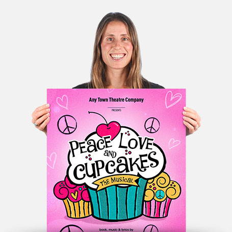 Peace, Love and Cupcakes: The Musical Official Show Artwork